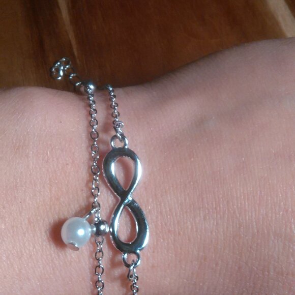 Double Row Infinity Bracelet, Extends to Anklet - Picture 10 of 13